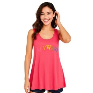 Shelor Tank Top LG Bright Pink KEYWEST Souvenir Sleeveless Neon USA Bold Fun NEW
